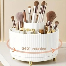 360  Rotating Makeup Organizer-1pc Plastic Cosmetic Storage with 5 Compartments