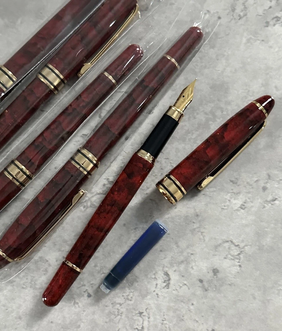 5  X Job Lot Vintage Fountain Pens  New Old Stock Blue Ink Cartridge