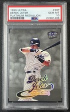 POP 4 DEREK JETER PSA 10 1999 FLEER ULTRA #30P PLATINUM MEDALLION 22/99 YANKEES