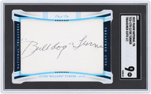 Clyde Turner Bears Signed 2023 Panini National Treasures #TCU-CTR 1/1 SGC 9 Card view 3