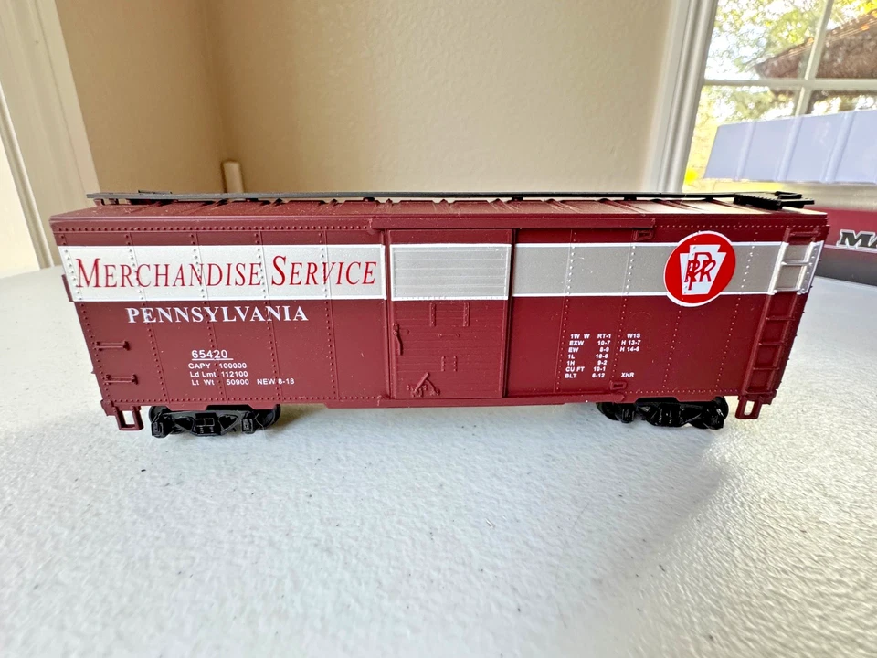 Mantua #734549 HO 41' Steel Box Car-PRR Merchandise Service #65420 w/box-LN - Image 4 of 4