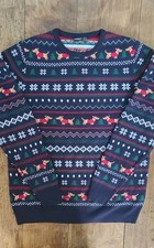 Maglione natalizio bassotto blu navy uomo taglia L Livergy Lidl maglione brutto festa