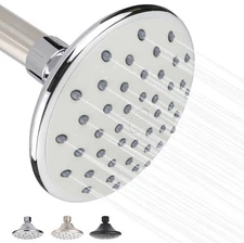 Single Function Shower Head Chrome Fixed Showerhead Easy Clean 4.33" Face