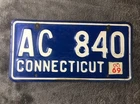 Vintage 1969 Connecticut License Plate Plates Gas & Oil Chevy Ford Decor Sign