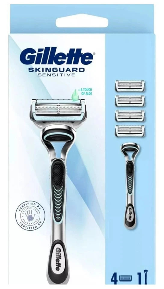 genuine Gillette SkinGuard Sensitive Razor 4 in 1 Blades 100% ORIGINAL ⭐⭐⭐⭐⭐