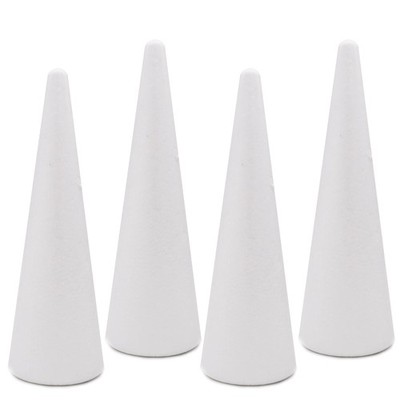 4 PCS Foam Cones Polystyrene 3.66x11.8 Inch Crafts Floral Arrangement