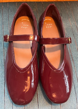 A New Day Elena Mary Jane Flats Burgundy Patent Leather Size 8 NWOB Memory Foam