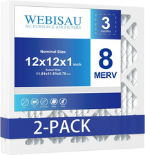 12x12x1 Air Filter MERV 8 MPR 600 2 Pack Pleated HVAC Furnace AC