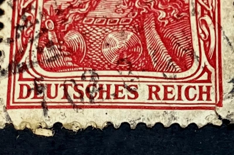 Rare 1921 Germany 10 Pfennig Red Stamp Used Hinged Deutsches Reich - Image 2 of 4