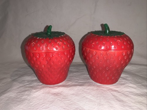 Barattolo con coperchio in vetro latte fragola Atlas Nocciola vintage