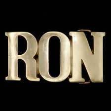 Vintage Solid Brass Belt Buckle -RON