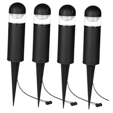 LED Landscape Bollard Pathway Light, 2W, DC 12V Low Voltage 4 packs Black B