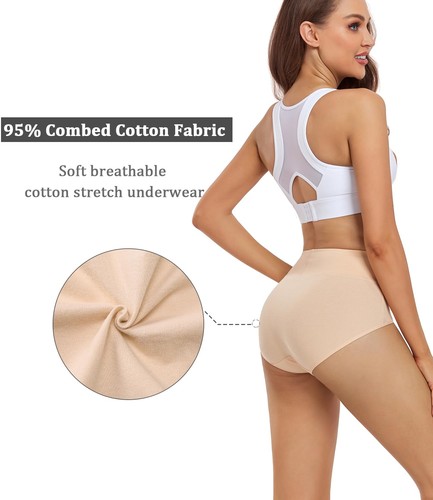 Damen Baumwolle Unterwäsche Hohe Taille Damen Höschen Volle Abdeckung Wochenbett... - Bild 3 von 4