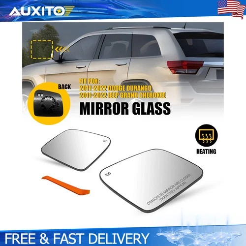Pair Heated Blind Spot Mirror Glass Fit For 2011-2022 Jeep Grand Cherokee Dodge