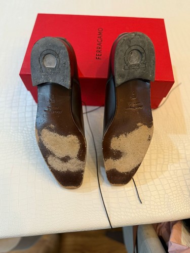 Salvatore Ferragamo Brown Leather Men Shoes 10.5 D - Bild 5 von 5