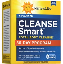 Cleanse Smart Total Body Cleanse | 30 Day Program | 2 Part Kit | by Renew Life
