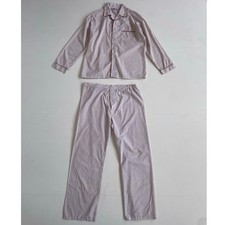 Vtg 60s JC PENNEY Fleur De Lis Mens Two Piece Pajama Set / Sz M Permanent Press