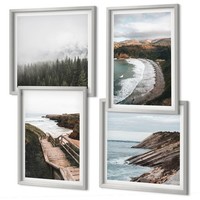 Wohnzimmer Poster Set Im Rahmen Klippenblicke Strandlandschaften Silber Rahmen