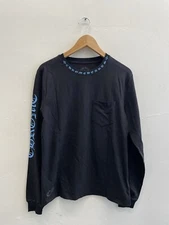 Authentic CHROME HEARTS MENS SMALL Black Blue Longsleeve Tshirt Cotton