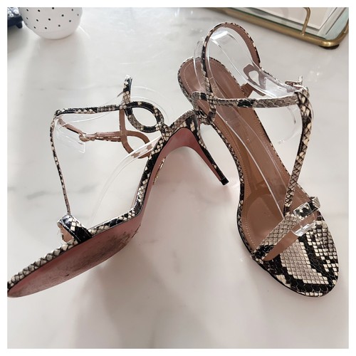 aquazzura 41 Snake Print 3.5” Heels EUC