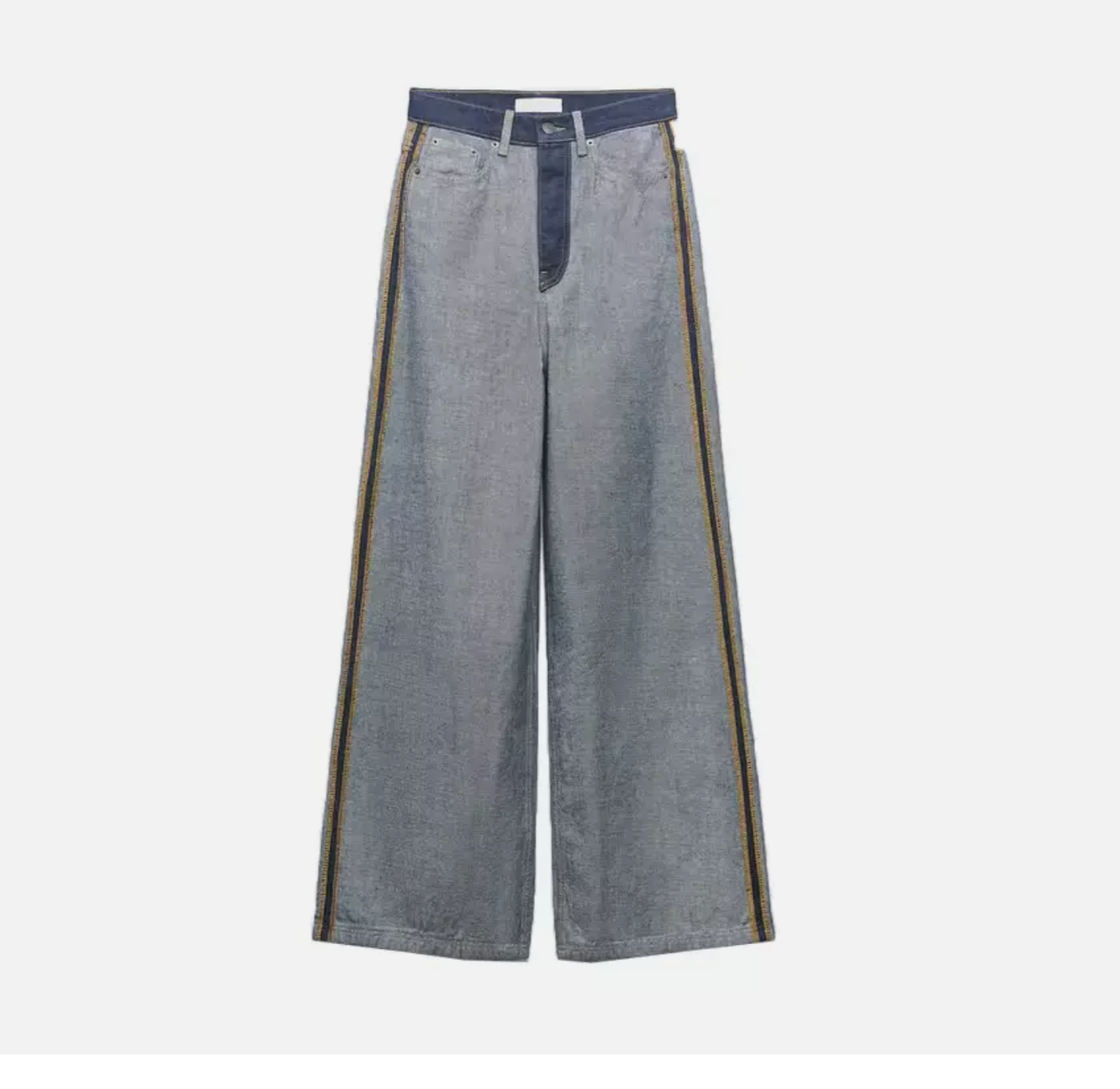 ZARA Inside Out Blue Denim Jeans Size 2 Wide Leg High Rise ZARA Inside Out Blue Denim Jeans Size 2 Wide Leg High Rise