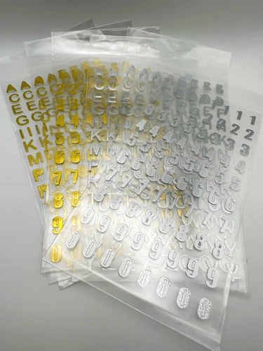 Self Adhesive gold&silver Alphabet Letter&number Stickers Card Making Art&Craft - Picture 2 of 26