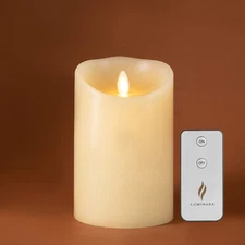 Luminara Flameless Wax Scented Battery Candles with Remote Moving Flame 3.5x5