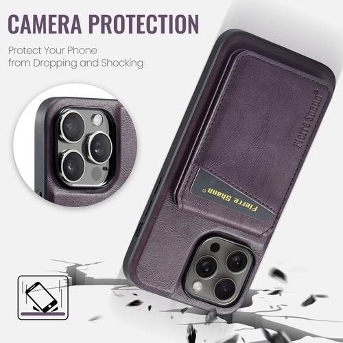 For iPhone 16 15Pro Max 14 13 12 11 Leather Detachable Card Wallet Mag Safe Case - Picture 64 of 65