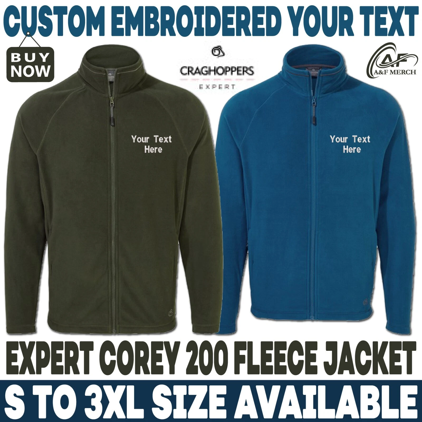 Personalised Embroidered Craghoppers Expert Corey 200 Full Zip Fleece Jacket