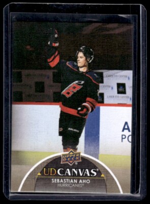 2021-22 Upper Deck Series 2 UD Canvas Sebastian Aho #C134 Carolina Hurricanes