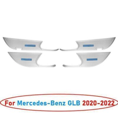 For Benz GLB 2020-2024 Silver Titanium Inner Door Anti-Kick Panel Cover Trim 4pc