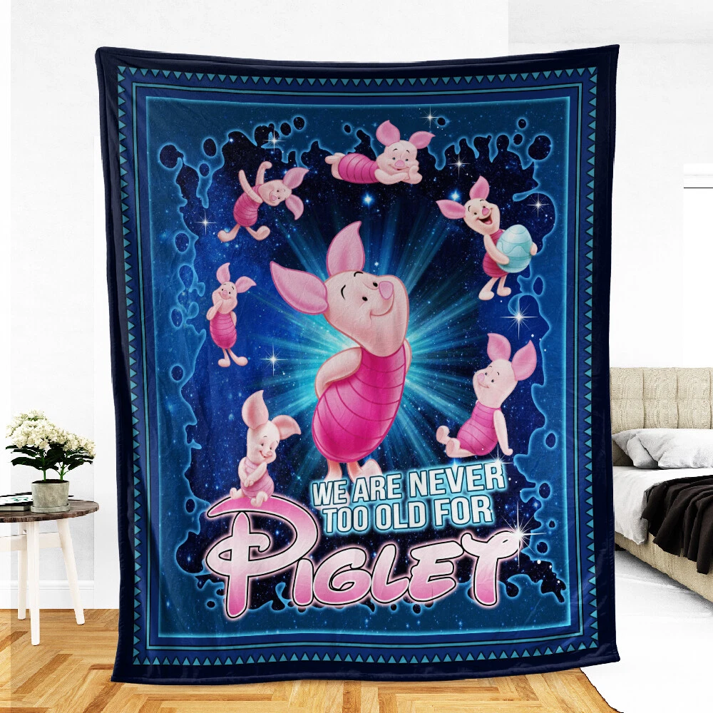 Piglet Blanket, Winnie The Pooh Fleece, Sherpa Blanket Soft and Cozy