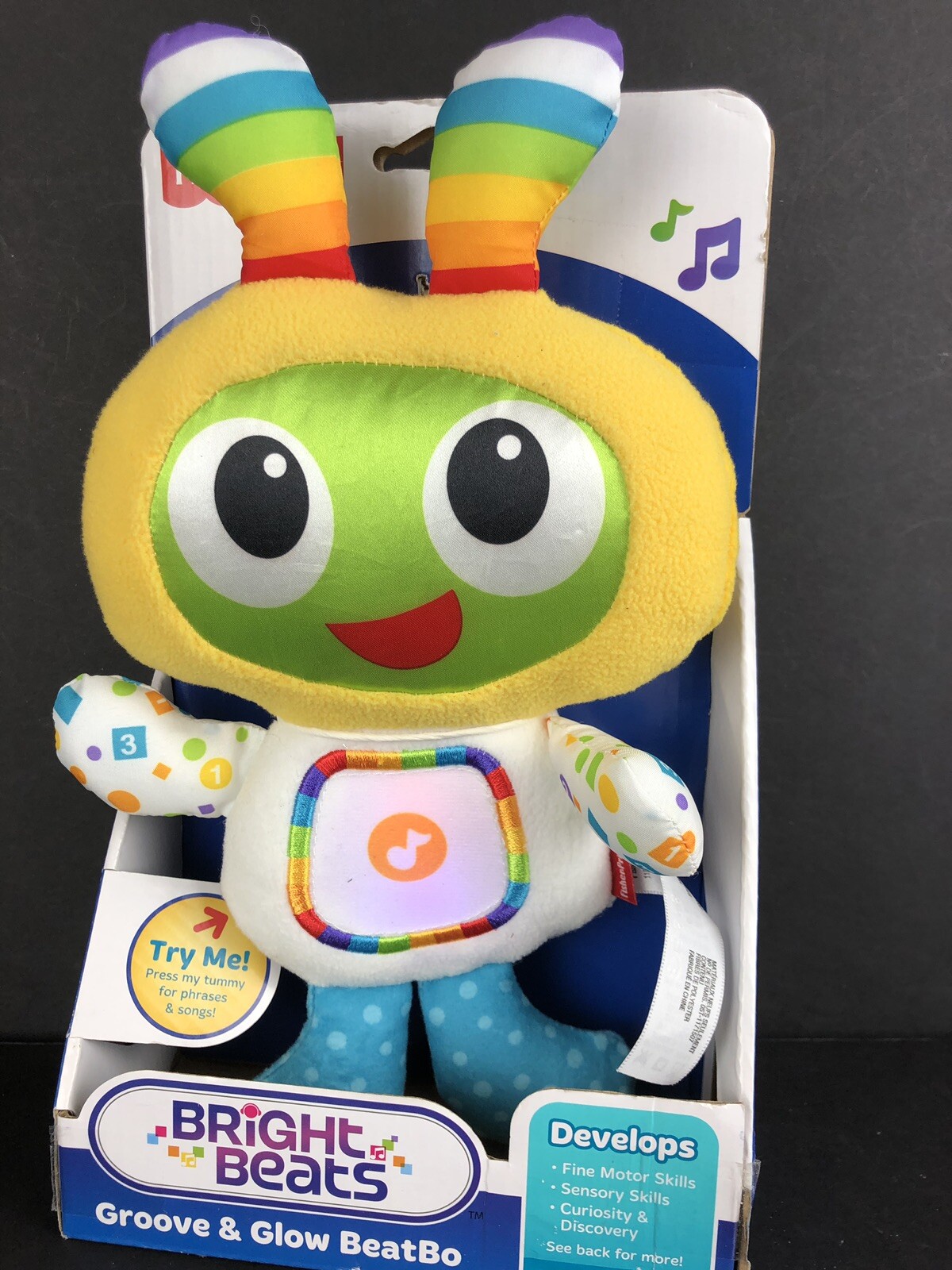 Fisher Price BEATBO Grove Glow Plush Alien Singing Light-Up Beatbox