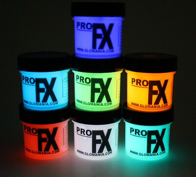 Glow in the Dark Paint Aqua, Green, Blue, Purple, Red, White, Orange,