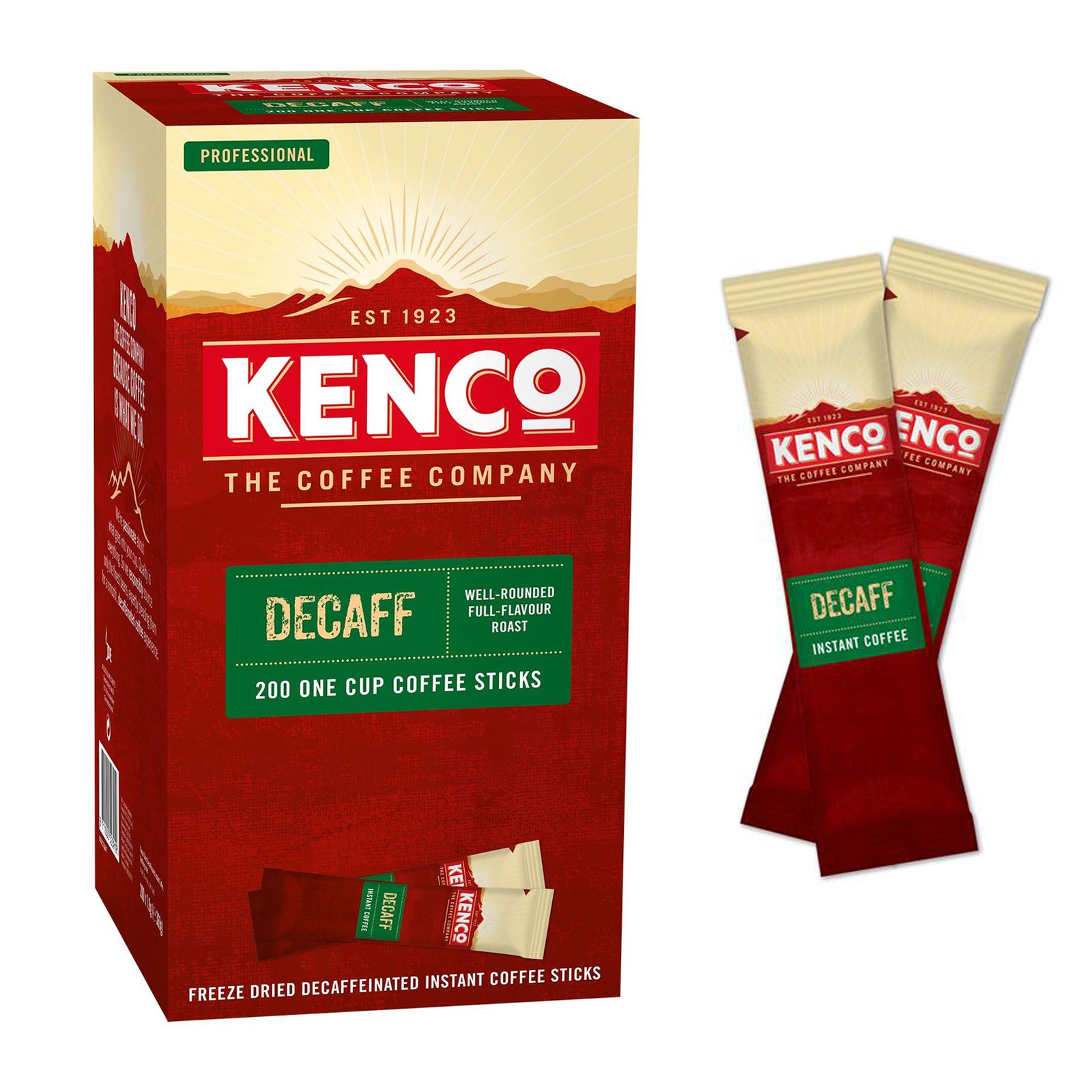 800  x Kenco Decaffeinated Instant Coffee Sachets (4 boxes of 200 x 1.8g Sticks)