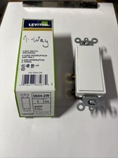 Leviton 5604-2W 15 Amp, 120/277 Volt, Decora Rocker Switch 4-Way AC, White, NEW