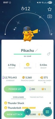 Shiny Pikachu ( Level 1 ) ( Mystic Hat Tokyo Fest ) Pokémon Trade  GO 