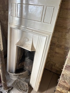 Original Victorian/Edwardian Cast Iron Fireplace Mantel With Fire Grate