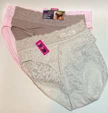 NWT 3 Maidenform Perfect Fit High Leg Panties Lace Trim  All Over Lace Large