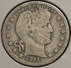 Silver Quarter - Barber - 1911-D (Better date.) - Set Break