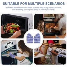 2pcs Kids Oven Mitts Heat Resistant Microwave Gloves For Children Kitchen Baking