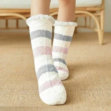 Socks Knit Warm Winter Slipper Socks Fuzzy Lined Indoor Ladies Thicken