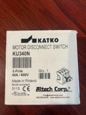 3 Pole 40 Amp Manual Motor Controller Disconnect Switch KATKO KU340N