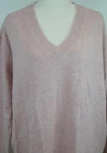 Aleger Cashmere Blend Oversized V-Neck Jumper in Blush Size M TV838