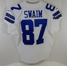 2017 Dallas Cowboys Geoff Swaim #87 Game Issued White Jersey 44 903