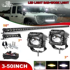 50"INCH + 7" Led Light Bar Spot Flood Offroad Driving 4X4 Truck ATV + 3" work
