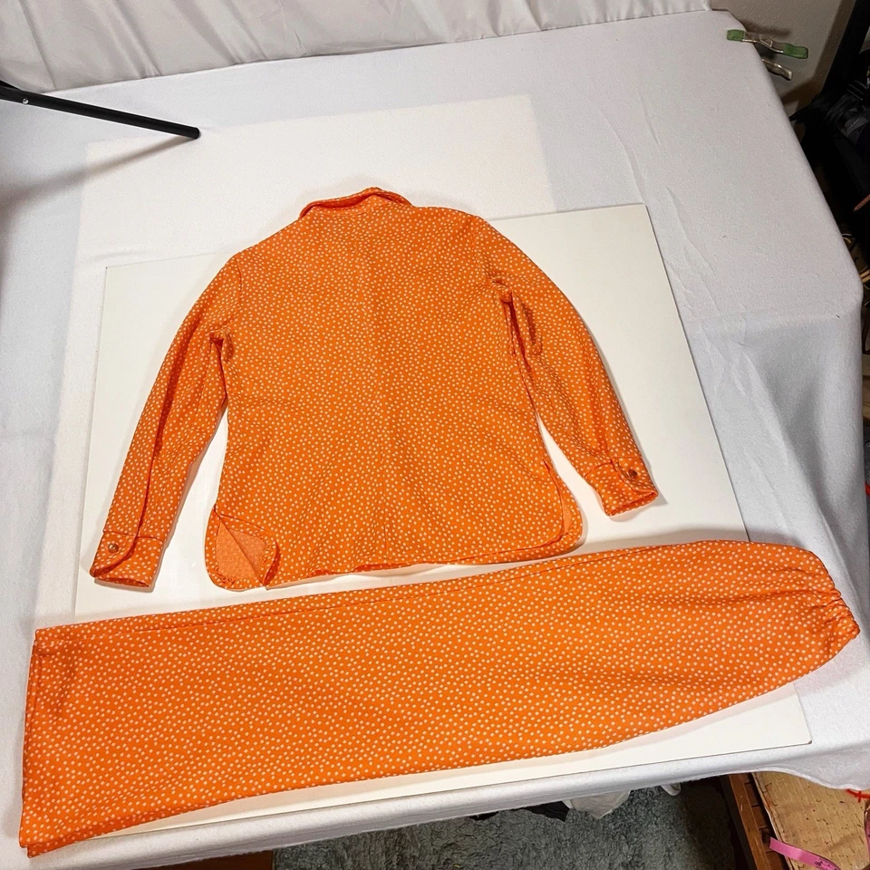 Conjunto Top Pantalones Vintage Años 60 70 Psicodélicos Lunares Lounge Foto 2 de 4