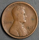 1912-S 1C LINCOLN WHEAT BRONZE CENT KM# 132 Grade:  VG+/F  A6985