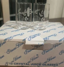 Princess House #037 12 Crystal 4 oz Juice glasses 3 1/4"