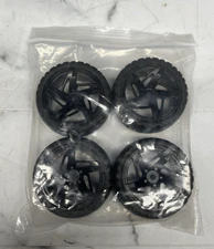 1/10 RC Rubber Tires & Wheels Rims 12mm Hex For HSP HPI On Road Car 4 Pcs New